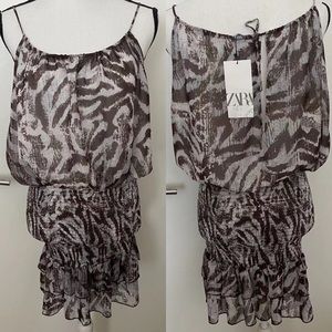 Zara Short Printed Dress Size Large